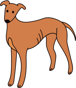 Silhouette of underweight dog